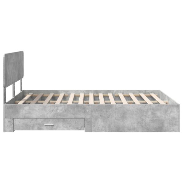 vidaXL Rám postele Betónová šedá 140 x 200 cm Kompozitné drevo – Obrázok 9