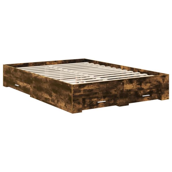 vidaXL Rám postele Dymová dub 140 x 200 cm Kompozitné drevo – Obrázok 6