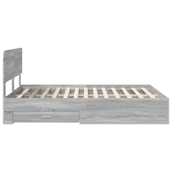 vidaXL Rám postele Sivý Sonoma 140 x 200 cm Kompozitné drevo – Obrázok 9