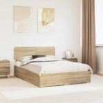 vidaXL Rám postele Sonoma dub 140 x 190 cm Kompozitné drevo