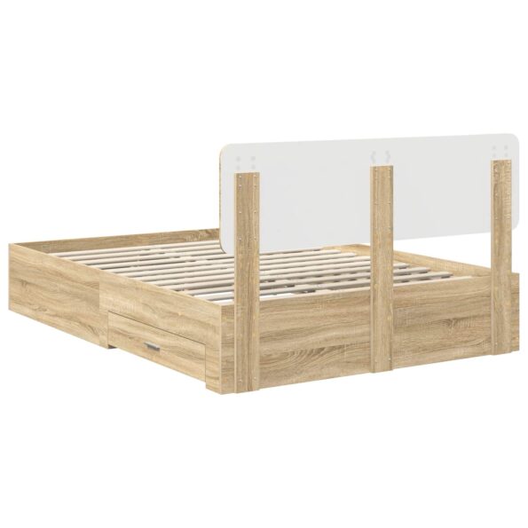 vidaXL Rám postele Sonoma dub 140 x 190 cm Kompozitné drevo – Obrázok 10