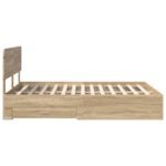 vidaXL Rám postele Sonoma dub 140 x 190 cm Kompozitné drevo – Obrázok 9