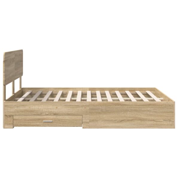 vidaXL Rám postele Sonoma dub 140 x 190 cm Kompozitné drevo – Obrázok 9