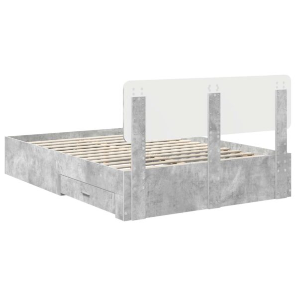 vidaXL Rám postele Betónová šedá 140 x 190 cm Kompozitné drevo – Obrázok 10