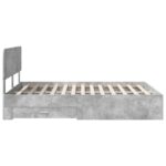vidaXL Rám postele Betónová šedá 140 x 190 cm Kompozitné drevo – Obrázok 9