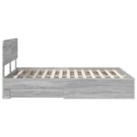 vidaXL Rám postele Sivý Sonoma 140 x 190 cm Kompozitné drevo – Obrázok 9