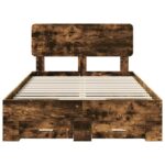 vidaXL Rám postele Dymová dub 135 x 190 cm Kompozitné drevo – Obrázok 8