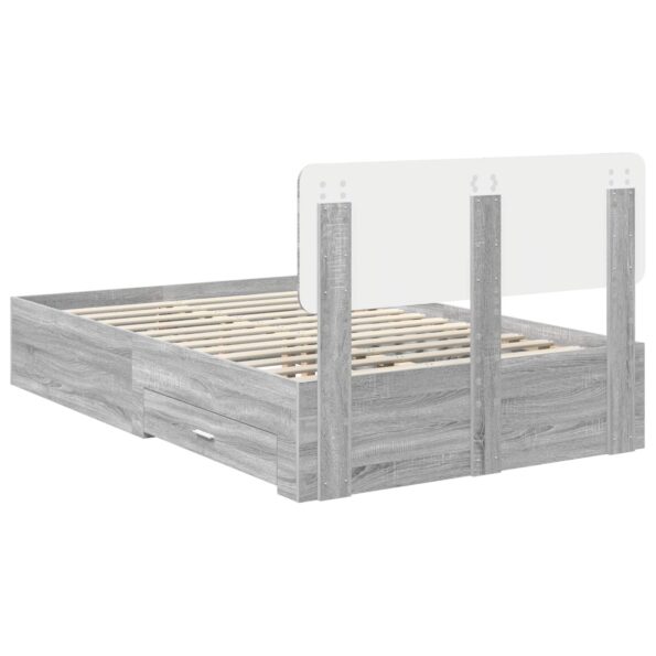 vidaXL Rám postele Sivý Sonoma 135 x 190 cm Kompozitné drevo – Obrázok 10