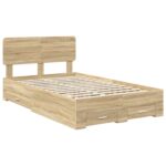vidaXL Rám postele Sonoma dub 120 x 200 cm Kompozitné drevo – Obrázok 4