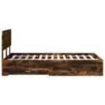 vidaXL Rám postele Dymová dub 120 x 200 cm Kompozitné drevo – Obrázok 9