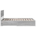vidaXL Rám postele Sivý Sonoma 120 x 200 cm Kompozitné drevo – Obrázok 9