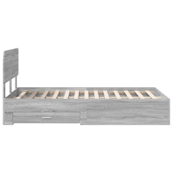 vidaXL Rám postele Sivý Sonoma 120 x 200 cm Kompozitné drevo – Obrázok 9