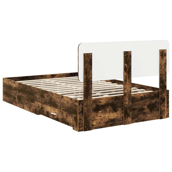 vidaXL Rám postele Dymová dub 120 x 190 cm Kompozitné drevo – Obrázok 10