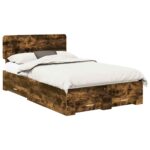 vidaXL Rám postele Dymová dub 120 x 190 cm Kompozitné drevo – Obrázok 2
