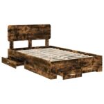 vidaXL Rám postele Dymová dub 120 x 190 cm Kompozitné drevo – Obrázok 5