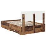 vidaXL Rám postele Staré drevo 120 x 190 cm Kompozitné drevo – Obrázok 10