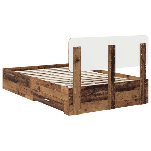 vidaXL Rám postele Staré drevo 120 x 190 cm Kompozitné drevo – Obrázok 10