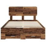 vidaXL Rám postele Staré drevo 120 x 190 cm Kompozitné drevo – Obrázok 8