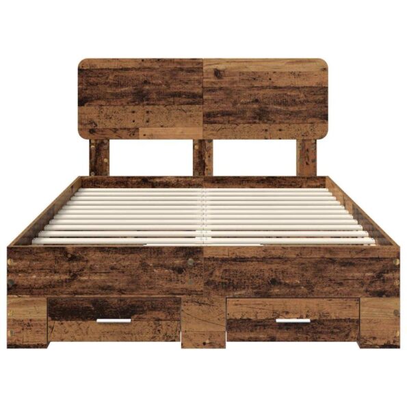 vidaXL Rám postele Staré drevo 120 x 190 cm Kompozitné drevo – Obrázok 8