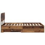 vidaXL Rám postele Staré drevo 120 x 190 cm Kompozitné drevo – Obrázok 9