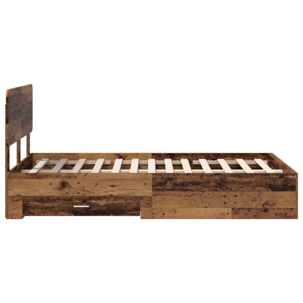 vidaXL Rám postele Staré drevo 120 x 190 cm Kompozitné drevo – Obrázok 9