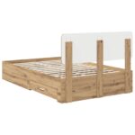 vidaXL Rám postele Remeselný dub 120 x 190 cm Kompozitné drevo – Obrázok 10