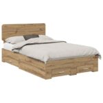 vidaXL Rám postele Remeselný dub 120 x 190 cm Kompozitné drevo – Obrázok 2