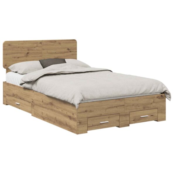 vidaXL Rám postele Remeselný dub 120 x 190 cm Kompozitné drevo – Obrázok 2