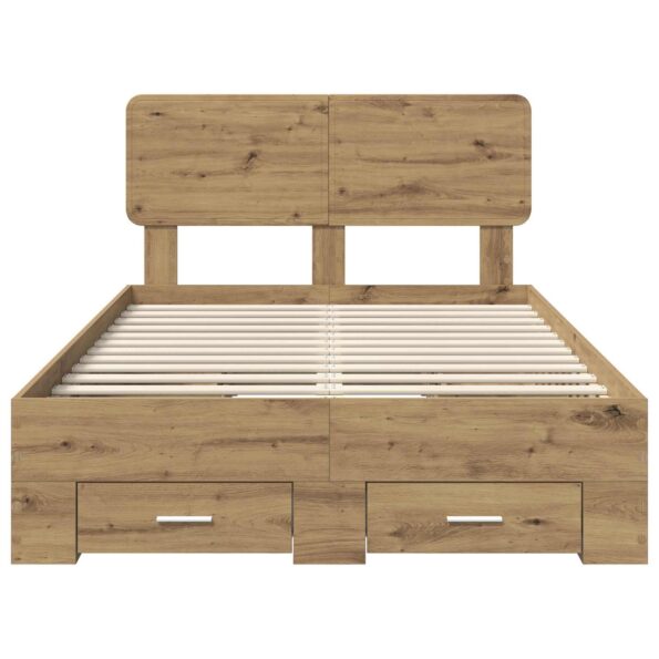 vidaXL Rám postele Remeselný dub 120 x 190 cm Kompozitné drevo – Obrázok 8