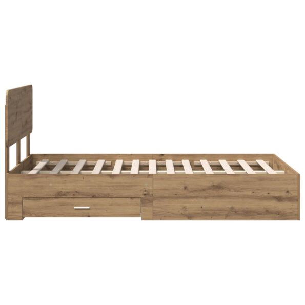 vidaXL Rám postele Remeselný dub 120 x 190 cm Kompozitné drevo – Obrázok 9