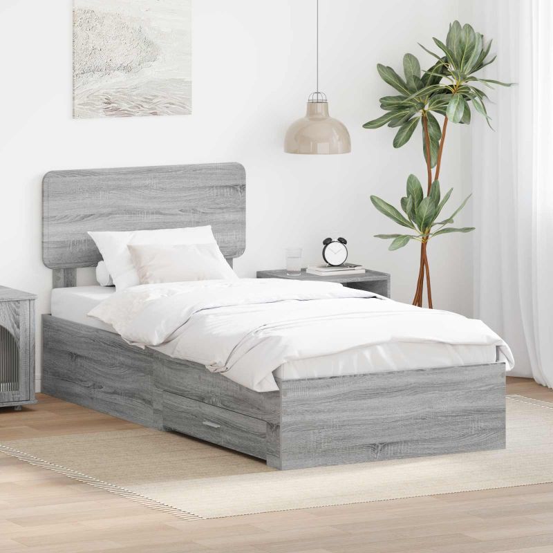 3412414_1.jpg vidaXL Rám postele Sivý Sonoma 100 x 200 cm Kompozitné drevo – Obrázok 1
