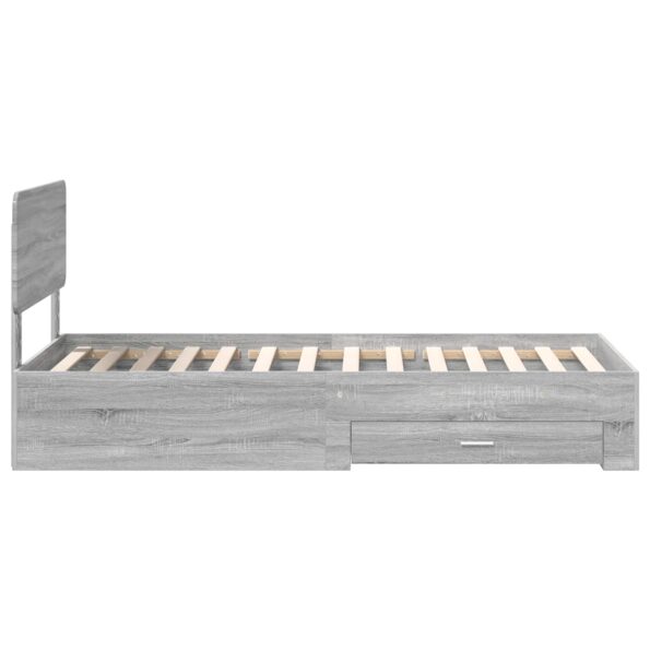 vidaXL Rám postele Sivý Sonoma 100 x 200 cm Kompozitné drevo – Obrázok 8
