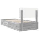 vidaXL Rám postele Sivý Sonoma 100 x 200 cm Kompozitné drevo – Obrázok 9