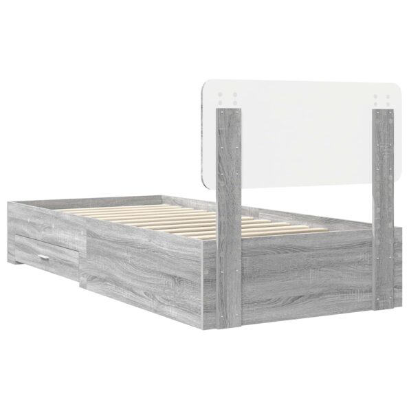 vidaXL Rám postele Sivý Sonoma 100 x 200 cm Kompozitné drevo – Obrázok 9