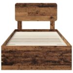 vidaXL Rám postele Staré drevo 100 x 200 cm Kompozitné drevo – Obrázok 7