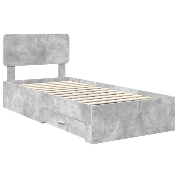 vidaXL Rám postele Betónová šedá 90 x 200 cm Kompozitné drevo – Obrázok 4