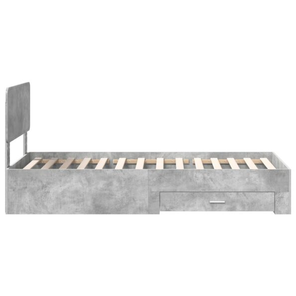 vidaXL Rám postele Betónová šedá 90 x 200 cm Kompozitné drevo – Obrázok 8