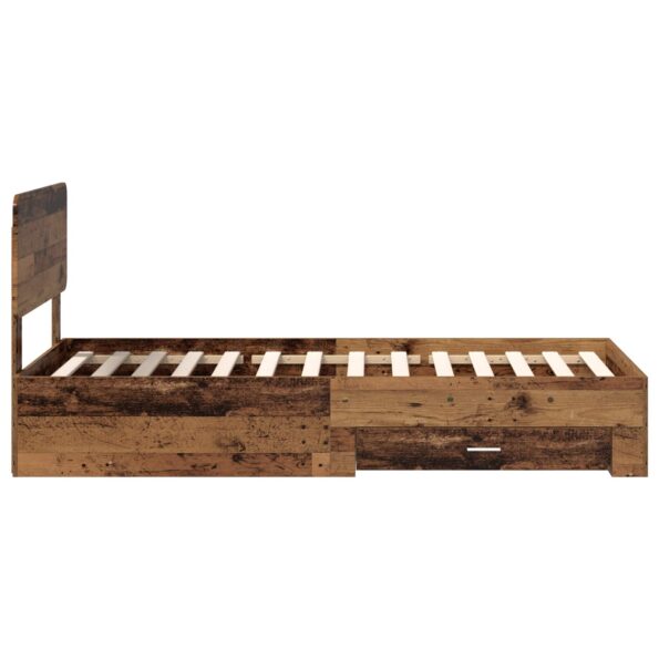vidaXL Rám postele Staré drevo 90 x 200 cm Kompozitné drevo – Obrázok 8