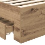 vidaXL Rám postele Remeselný dub 90 x 200 cm Kompozitné drevo – Obrázok 10