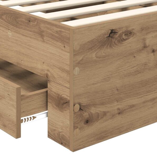 vidaXL Rám postele Remeselný dub 90 x 200 cm Kompozitné drevo – Obrázok 10