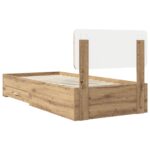 vidaXL Rám postele Remeselný dub 90 x 200 cm Kompozitné drevo – Obrázok 9