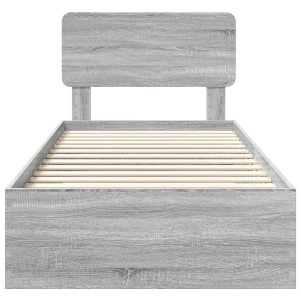 vidaXL Rám postele Sivý Sonoma 90 x 190 cm Kompozitné drevo – Obrázok 7