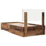 vidaXL Rám postele Staré drevo 90 x 190 cm Kompozitné drevo – Obrázok 9