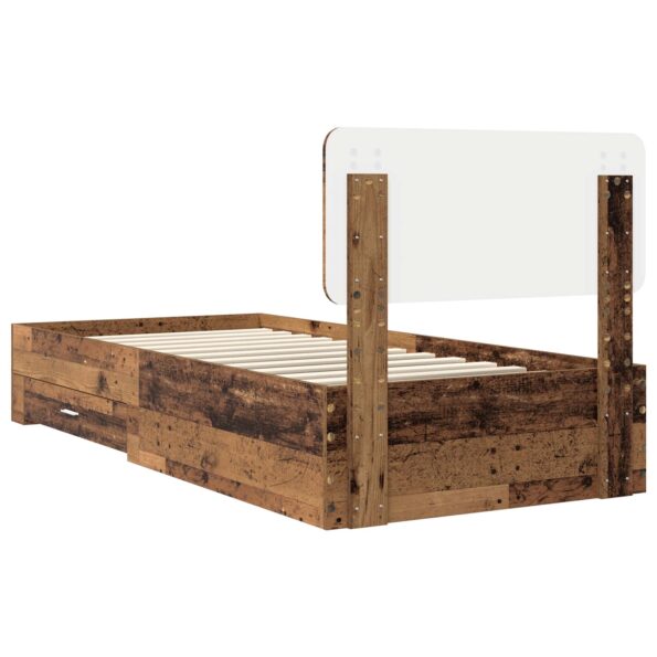 vidaXL Rám postele Staré drevo 90 x 190 cm Kompozitné drevo – Obrázok 9