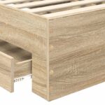 vidaXL Rám postele so zásuvkou Sonoma dub 75 x 190 cm Kompozitné drevo – Obrázok 10