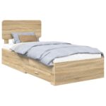 vidaXL Rám postele so zásuvkou Sonoma dub 75 x 190 cm Kompozitné drevo – Obrázok 2