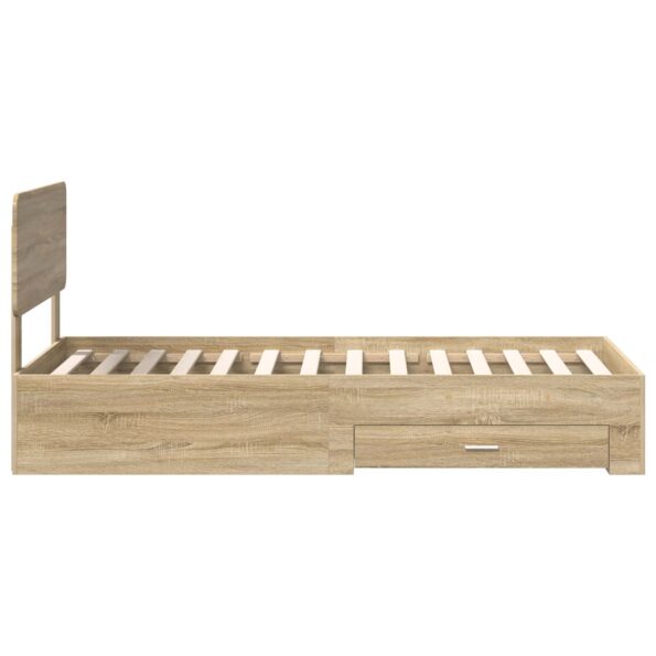 vidaXL Rám postele so zásuvkou Sonoma dub 75 x 190 cm Kompozitné drevo – Obrázok 8