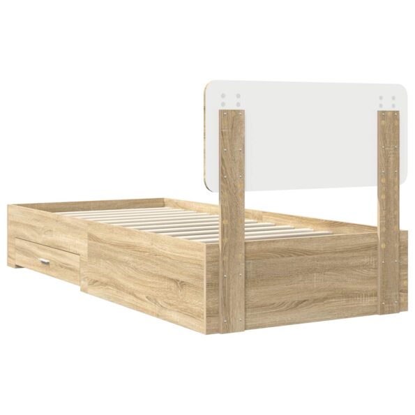 vidaXL Rám postele so zásuvkou Sonoma dub 75 x 190 cm Kompozitné drevo – Obrázok 9