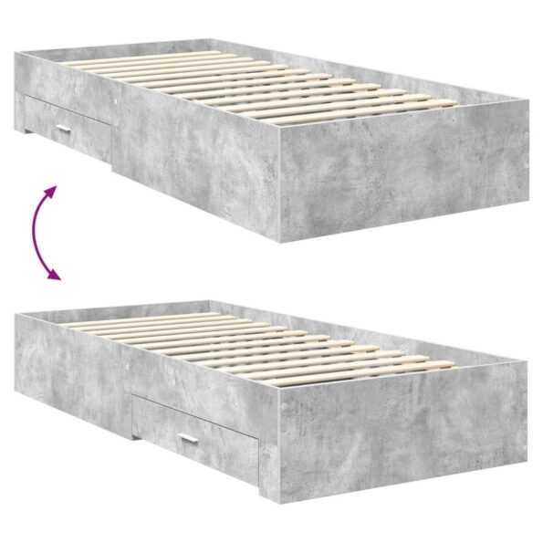 vidaXL Rám postele Betónová šedá 70 x 190 cm Kompozitné drevo – Obrázok 12