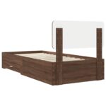 vidaXL Rám postele so zásuvkou Hnedý dub 75 x 190 cm Kompozitné drevo – Obrázok 9